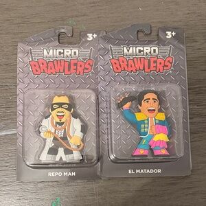 BN AEW Micro Brawlers Repo Man and El Matador Figures